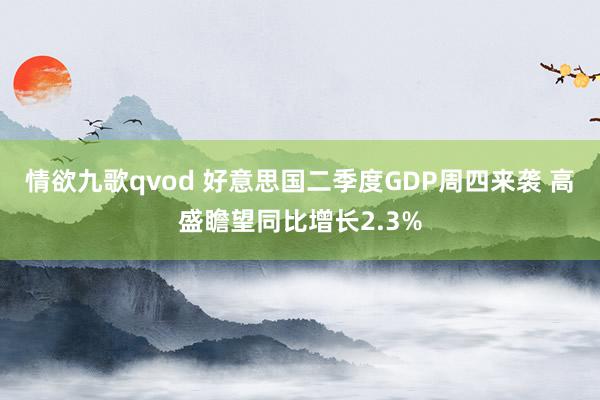 情欲九歌qvod 好意思国二季度GDP周四来袭 高盛瞻望同比增长2.3%