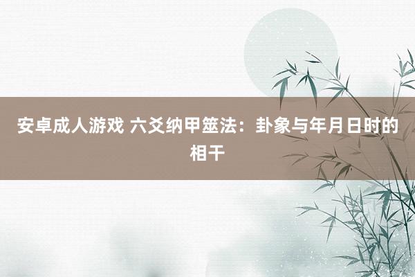 安卓成人游戏 六爻纳甲筮法：卦象与年月日时的相干