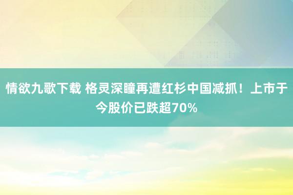 情欲九歌下载 格灵深瞳再遭红杉中国减抓！上市于今股价已跌超70%