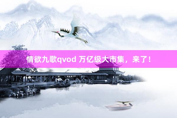 情欲九歌qvod 万亿级大市集，来了！