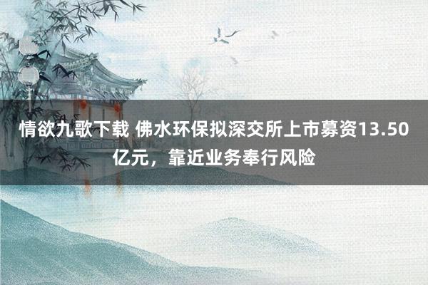 情欲九歌下载 佛水环保拟深交所上市募资13.50亿元，靠近业务奉行风险