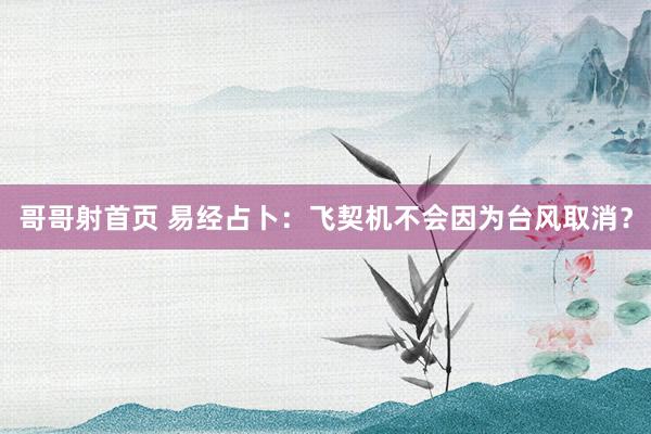 哥哥射首页 易经占卜：飞契机不会因为台风取消？